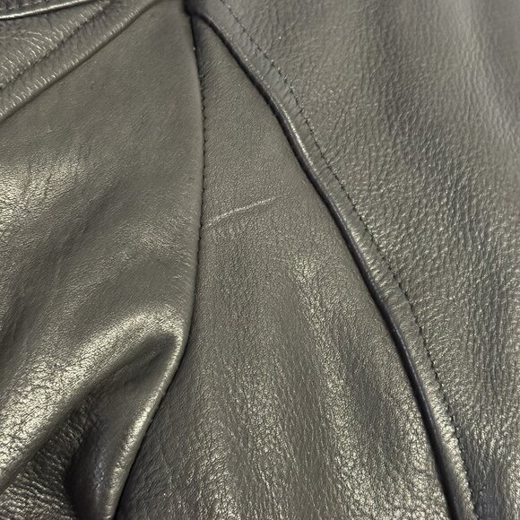 Vintage Hudson Leather Jacket Womens XS (RUNS BIG) 3M Thinsulate Biker Belted - Picture 9 of 16